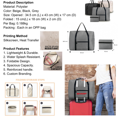 5 BSGIFTS Foldable Holiday Travel Luggage Bag