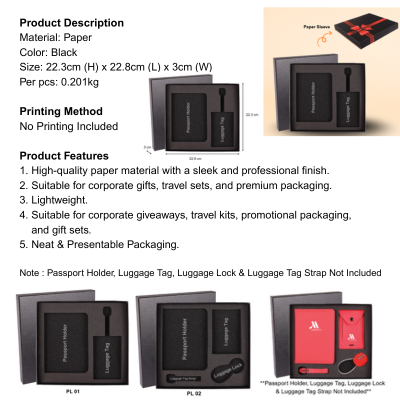 5 BSGIFTS Passport Holder & Luggage Tag Gift Box