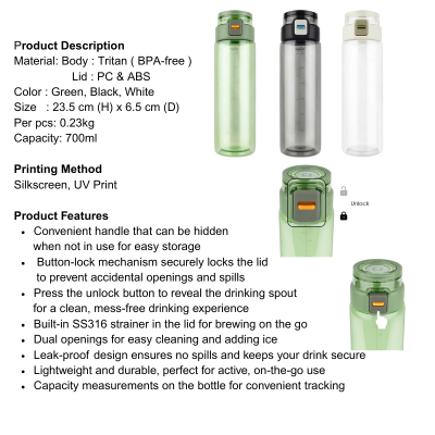 5 BSGIFTS Plastic Bottle 700ml