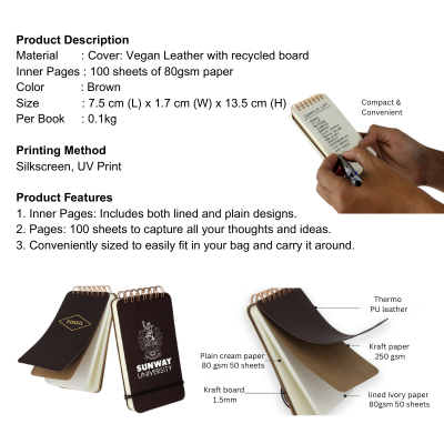 5 BSGIFTS Vegan Leather Notepad