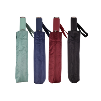 2 BSGIFTS 22 inches 3 Fold Black Coated Auto Umbrella