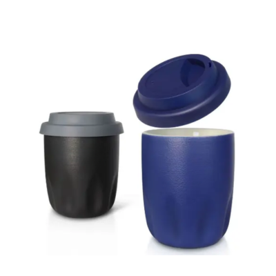 2 BSGIFTS Ceramic Mug with Silicone Lid
