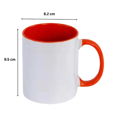 3(1) BSGIFTS 11oz Ceramic Mug with Color Interior & Handle