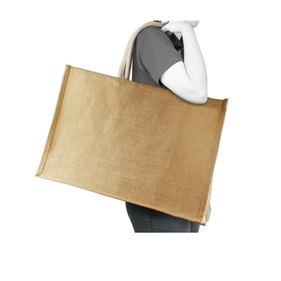 3(2) BSGIFTS Large Capacity Jute Tote Bag (8oz) - 50(L) x 15(W) x 35cm(H)