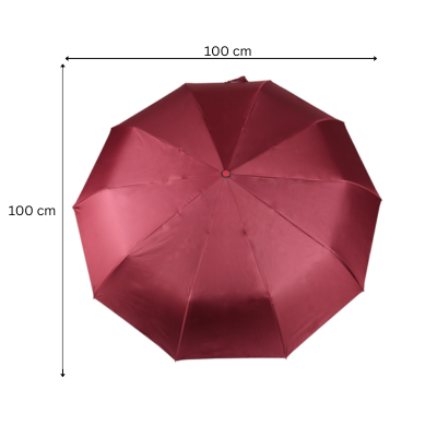 3(3) BSGIFTS 22 inches 3 Fold Black Coated Auto Umbrella