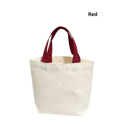 4(1) BSGIFTS Canvas Bag 10oz with Color Handle - 26.6 x 22.8 x 7.6 cm