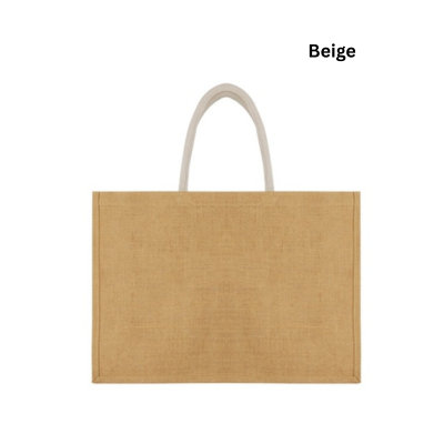 4(1) BSGIFTS Large Capacity Jute Tote Bag (8oz) - 50(L) x 15(W) x 35cm(H)