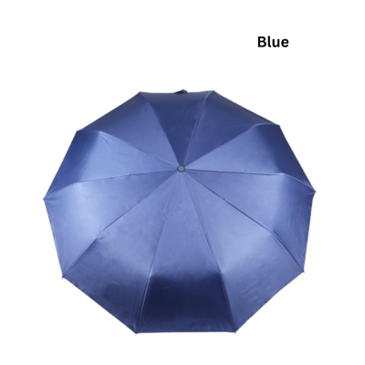 4(2) BSGIFTS 22 inches 3 Fold Black Coated Auto Umbrella