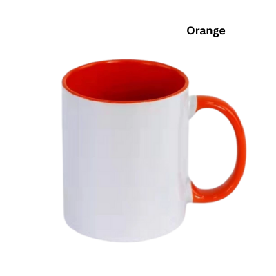 4(3) BSGIFTS 11oz Ceramic Mug with Color Interior & Handle