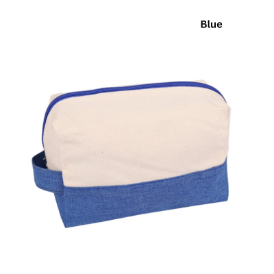 4(3) BSGIFTS 12OZ Canvas + Polyester Cosmetic Bag with Handle - 11.5 (H) x 18.5 (L) x 8.5cm (W)