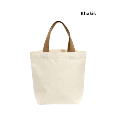 4(3) BSGIFTS Canvas Bag 10oz with Color Handle - 26.6 x 22.8 x 7.6 cm