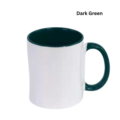 4(4) BSGIFTS 11oz Ceramic Mug with Color Interior & Handle