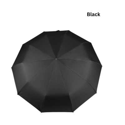 4(4) BSGIFTS 22 inches 3 Fold Black Coated Auto Umbrella