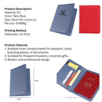 5 BSGIFTS Premium PU Passport Holder - 15 (H) x 11cm (L)