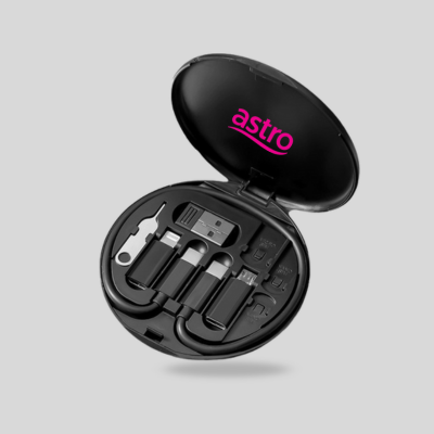 1 BSGIFTS PVC+ABS Multicable 5 in 1 fast charge with sim card storage & handphone stand