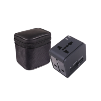 2 BSGIFTS ABS Travel Adaptor with Anti-Scratch Pouch