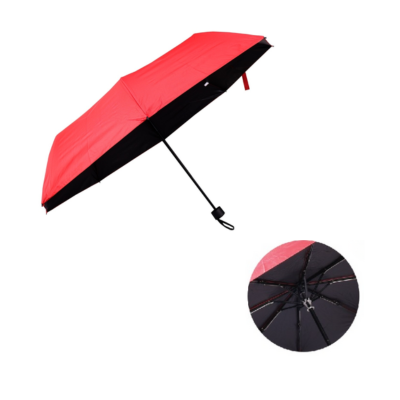 3(1) BSGIFTS 21 inch Black Coated T190 Foldable Umbrella