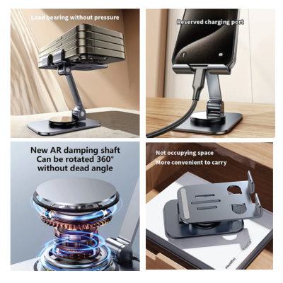 3(2) BSGIFTS CARBON STEEL 360° Rotatable Phone Stand