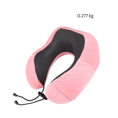 3(3) BSGIFTS Memory Foam and Velvet Neck Pillow with Pouch