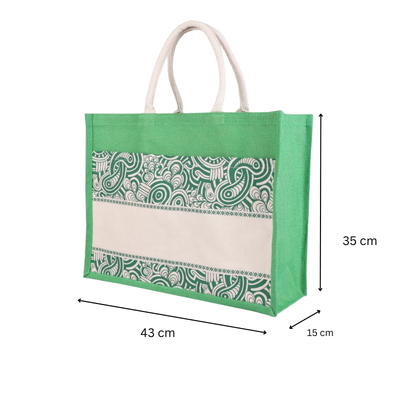 3(4) BSGIFTS EcoLife Jute Tote Bag with Velcro Front Pocket - 35 (H) x 43 (L) x 15cm (W)
