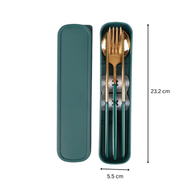 3(4) BSGIFTS Premium Stainless Steel Cutlery Set with Ribbon Box