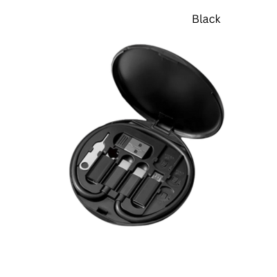 4 BSGIFTS PVC+ABS Multicable 5 in 1 fast charge with sim card storage & handphone stand