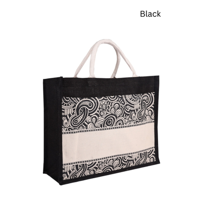4(2) BSGIFTS EcoLife Jute Tote Bag with Velcro Front Pocket - 35 (H) x 43 (L) x 15cm (W)