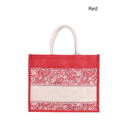 4(4) BSGIFTS EcoLife Jute Tote Bag with Velcro Front Pocket - 35 (H) x 43 (L) x 15cm (W)