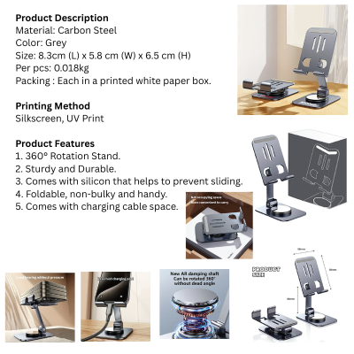 5 BSGIFTS CARBON STEEL 360° Rotatable Phone Stand