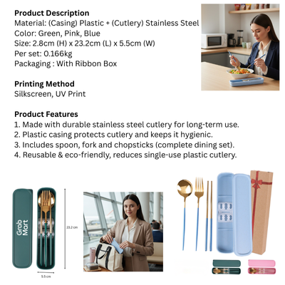 5 BSGIFTS Premium Stainless Steel Cutlery Set with Ribbon Box