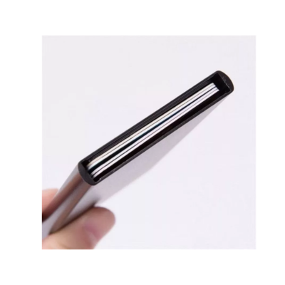 3(3) BSGIFTS Thin Aluminium Metal RFID Protected Card Holder - 9.5_6.2_0.9cm