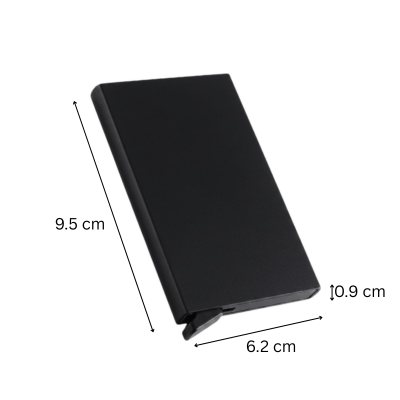 3(4) BSGIFTS Thin Aluminium Metal RFID Protected Card Holder - 9.5_6.2_0.9cm