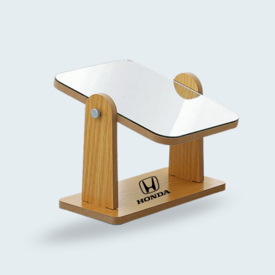 1 BSGIFTS 360° Rotating Wooden Mirror - 19.5 x 14 x 3.5cm