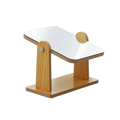 2 BSGIFTS 360° Rotating Wooden Mirror - 19.5 x 14 x 3.5cm