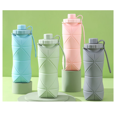 2 BSGIFTS Collapsible Foldable Silicon Sport Bottle – 600ml