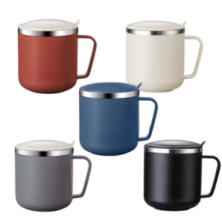 2 BSGIFTS Stainless Steel + PP Coffee Mug 400ml – 11.5cm x 8.5cm x 9.5cm