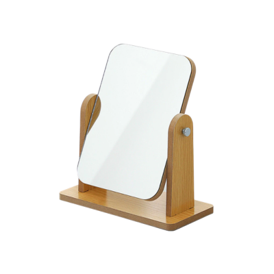 3(1) BSGIFTS 360° Rotating Wooden Mirror - 19.5 x 14 x 3.5cm