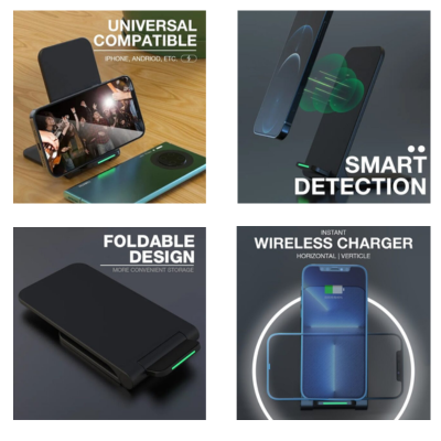 3(1) BSGIFTS ABS Wireless Charger Phone Stand with Box - 15cm(L) x 7.2cm(W) x 1.7cm(H)