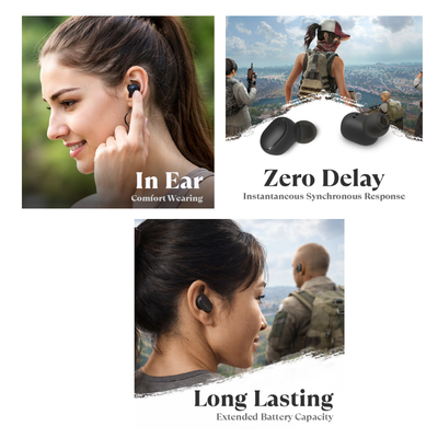 3(3) BSGIFTS ABS True Wireless 4K Stereo Earphone - 6.2 x 4 x 2.8cm