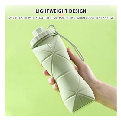 3(3) BSGIFTS Collapsible Foldable Silicon Sport Bottle – 600ml