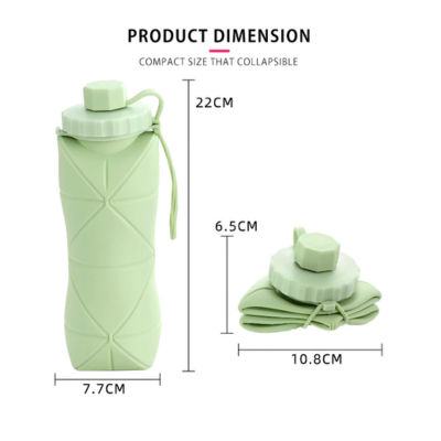 3(5) BSGIFTS Collapsible Foldable Silicon Sport Bottle – 600ml