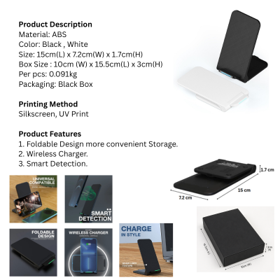 5 BSGIFTS ABS Wireless Charger Phone Stand with Box - 15cm(L) x 7.2cm(W) x 1.7cm(H)
