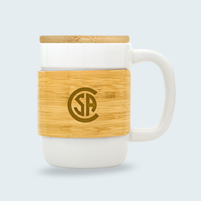 1 BSGIFTS Ceramic Mug with Bamboo Sleeve Lid - 430ml