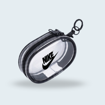 1 BSGIFTS Transparent Mini Storage Plastic Bag with Keychain Ring - 9.8(L) x 5.9(W) x 3.2cm(H)