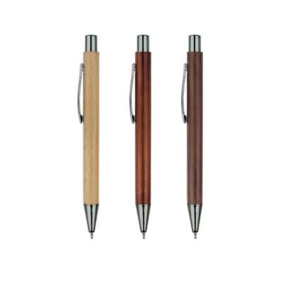 2 BSGIFTS ABS + Wooden Plastic Ball Gel Pen - 13.5 x 1.1 cm