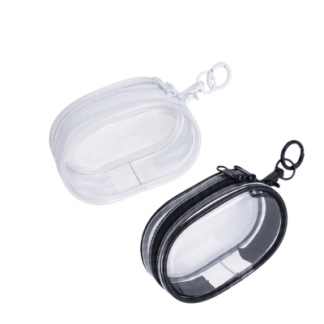 2 BSGIFTS Transparent Mini Storage Plastic Bag with Keychain Ring – 9.8(L) x 5.9(W) x 3.2cm(H)