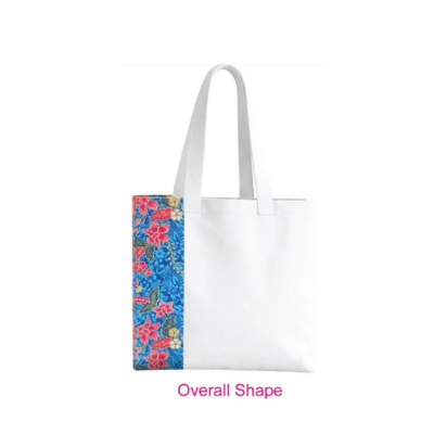 3(2) BSGIFTS Large Canvas Bag with Printed Side Panel 12oz