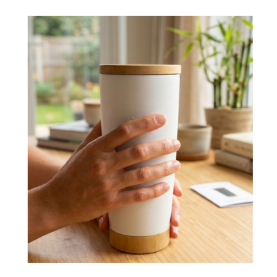 3(2) BSGIFTS Stainless Steel 304 with Bamboo Mug 600ml