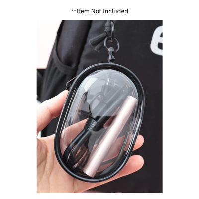 3(2) BSGIFTS Transparent Mini Storage Plastic Bag with Keychain Ring - 9.8(L) x 5.9(W) x 3.2cm(H)