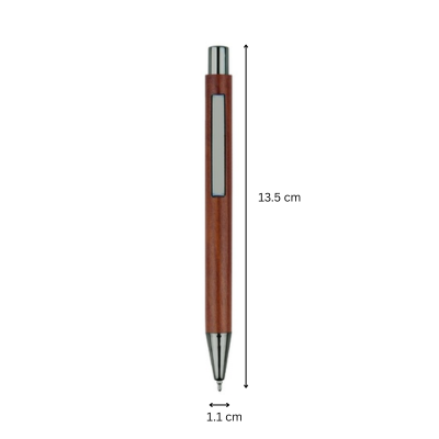 3(3) BSGIFTS ABS + Wooden Plastic Ball Gel Pen - 13.5 x 1.1 cm